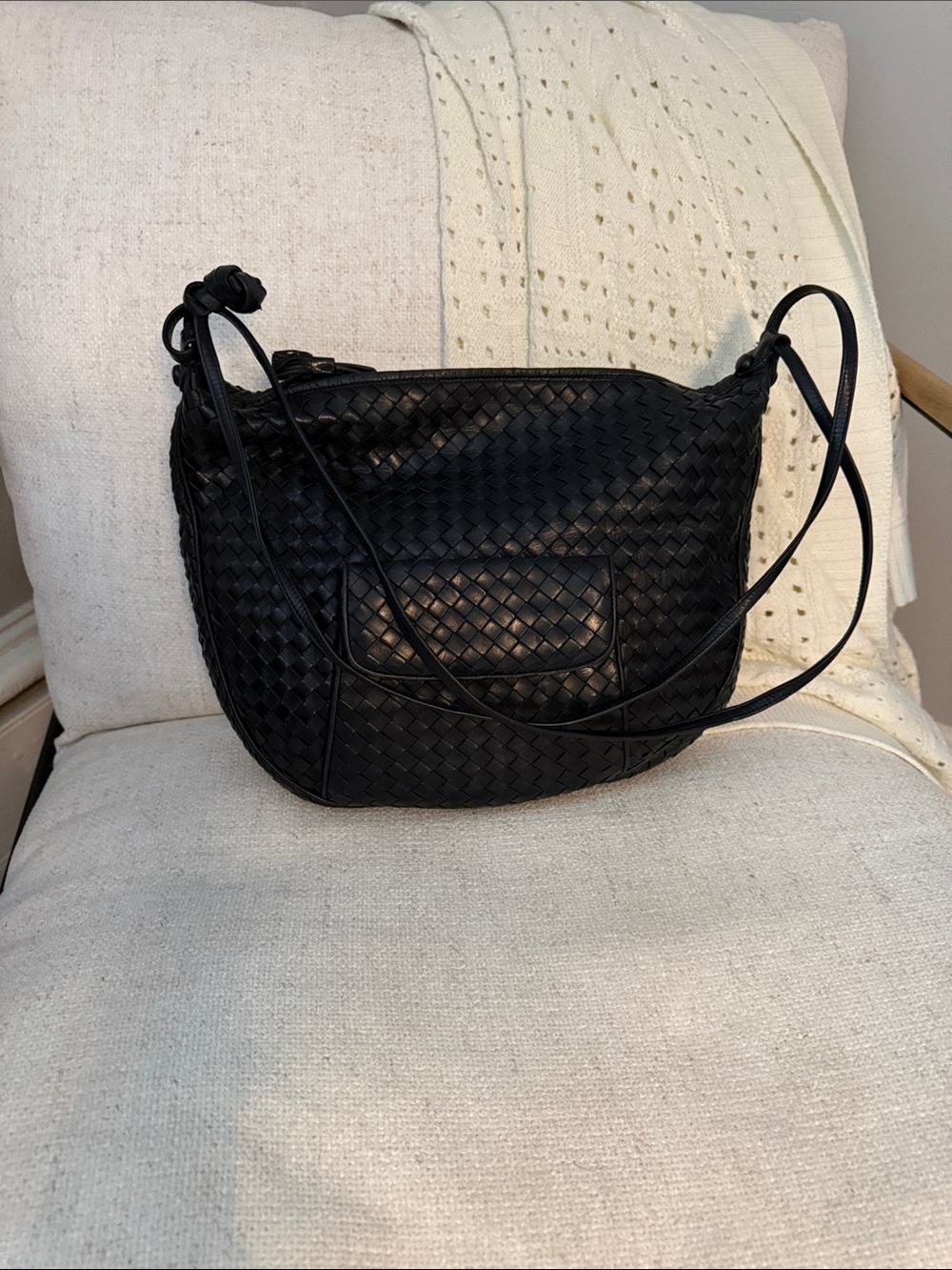 Bottega Veneta dark blue Leather Crossbody Bag